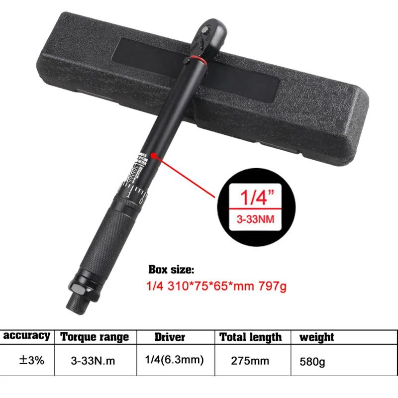 45Tooth High-precision Torque Wrench 1/2'' 3/8'' 1/4'' 3-230NM Preset Bicycle Torques Keys Automotive Two-way Ratchet Hand Tools