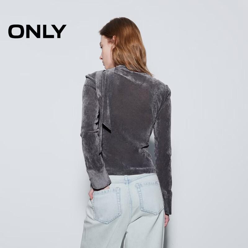 ONLY Women's Velvet V-Neck Long-Sleeve T-Shirt
