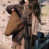 Large Capacity Brown Tweed Tote Bag with Chain Strap Minimalist Style Commuting and Daily Use Durable Handle Shoulder Bag KTY