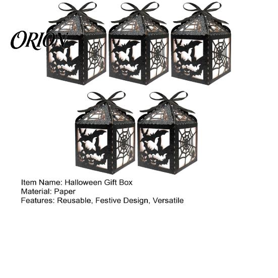 Durable Reusable Props 5Pcs Halloween Gift Box, Bat Decor Candy Container, Trick or Treat Festival Hanging Ornaments Spooky Paper Box for Home, Party