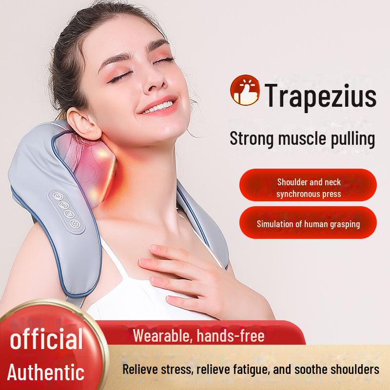 Rechargeable Neck and Shoulder Massager with Heat Therapy for Trapezius and Cervical Vertebrae