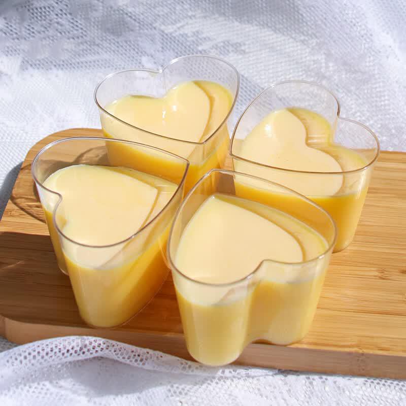 Heart-shaped Disposable Mousse Dessert Cups