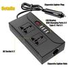 Car Power Inverter Overload Protection Universal USB-C Fast Charging Portable Car Charger with Switch Control Converter