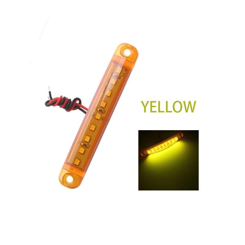 

2 шт. 24 В 9 светодиодов боковой габаритный фонарь для грузовика, прицепа, автомобильный сигнальный тормоз, задний предупреждающий фонарь, габаритный фонарь, стояночный фонарь жёлтый