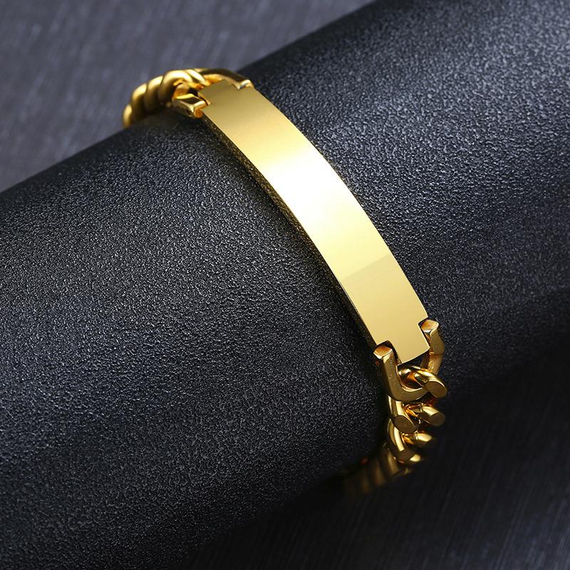 Vnox Bracelets d'Identification en Acier Inoxydable 9mm pour Hommes Personnaliser Nom Image Cadeau Unique Bracelets à Maillons