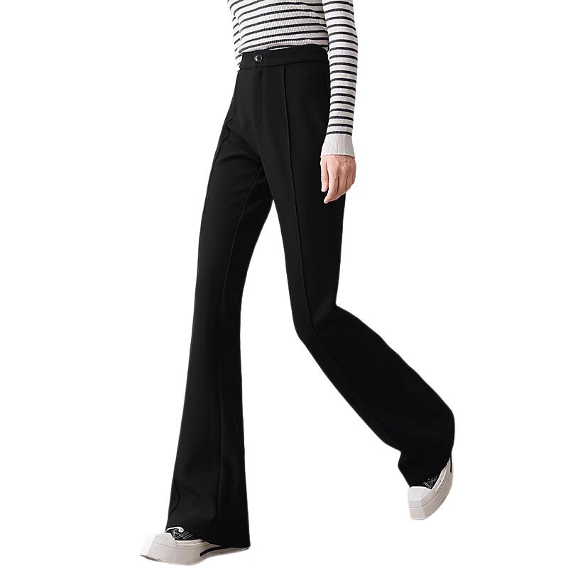 Boutu Women's Fleece-Lined High-Waist Flared Pants