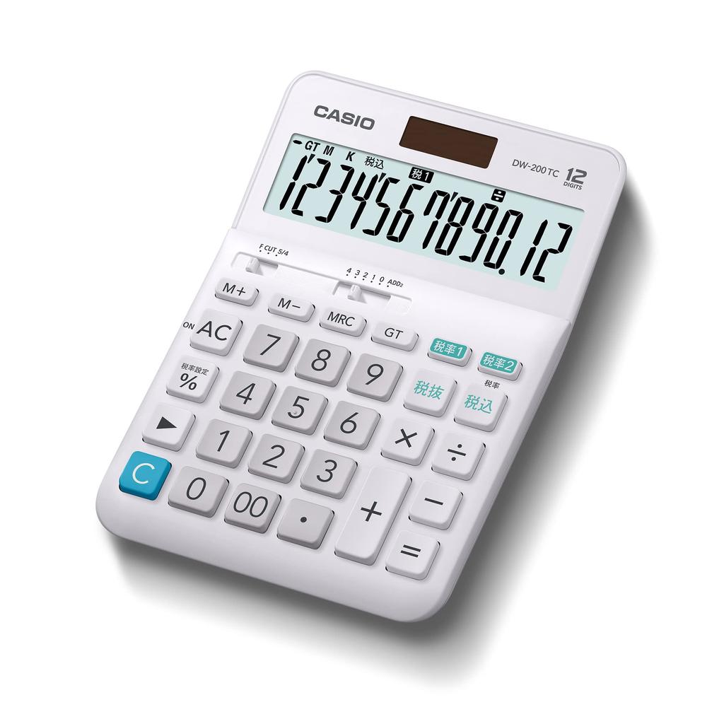 Casio W Tax Rate Calculator 12 Digit Tax Calculation White Desk Type DW-200TC-N