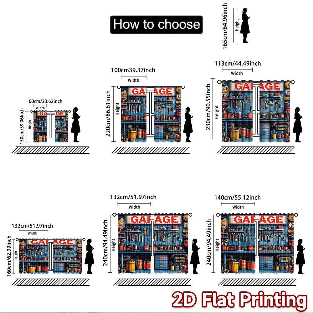 2D Flat Photography Backdrop Photography Backdrop Garage Tools Setup 100% Polyester Anniversary for Door, Wall, and Patio