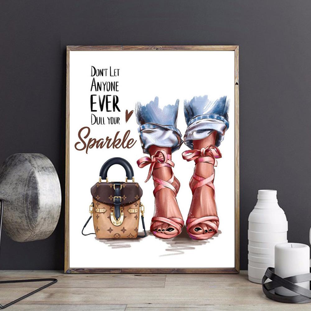 Diamond Painting Kit High Heel Full Square/round Embroidery Mosaic Woman Shoes Cross Stitch Home Decor