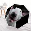 Automatic Open/Close Umbrella with Cute White Dog Face Design - Compact Travel Umbrella, Windproof 8-Rib Frame, Lightweight &