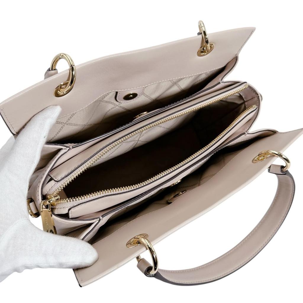 Michael Kors Shoulder Bag Handbag Leather Pink Beige Women 30F1GUSS6L Used