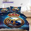 Real Madrid CF Vzorované povlečení Sada prošívaných dek s povlakem na polštář Domácí dekorace Narozeninový dárek (1 * povlak na přikrývku + 2 * povlak na polštář, bez výplně)