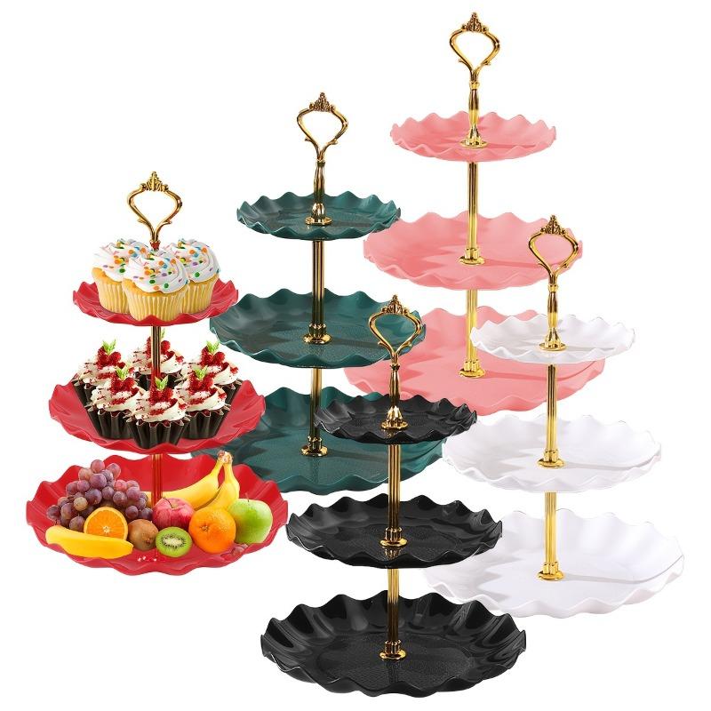 Taartplateau Plastic Dessertplateau Cupcakehouder Meerlaags Fruitschaal Voor Afstudeerfeest Verjaardag Bruiloft Tafeldisplay
