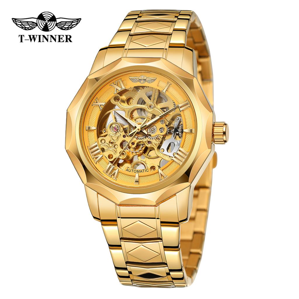 Winner Style Men'S Fashion Casual Waterproof Hollow Watch, Automatic Mechanical Watch
