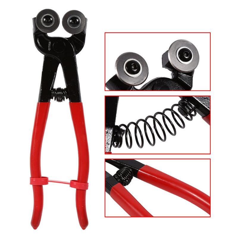 8 Inch Heavy Duty Glass Mosaic Nipper – Wheeled Ceramic Tile Nippers, Stained Glass Cutting Tool for Tiling