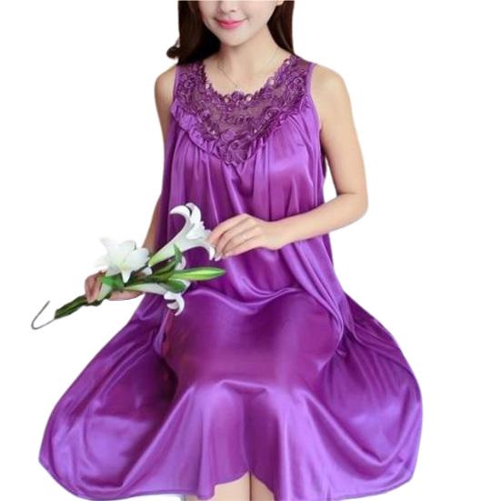 Great Sleeveless Lace Stitching Chic Home Clothing Ladies Night Shirts for Women Sleepshirt