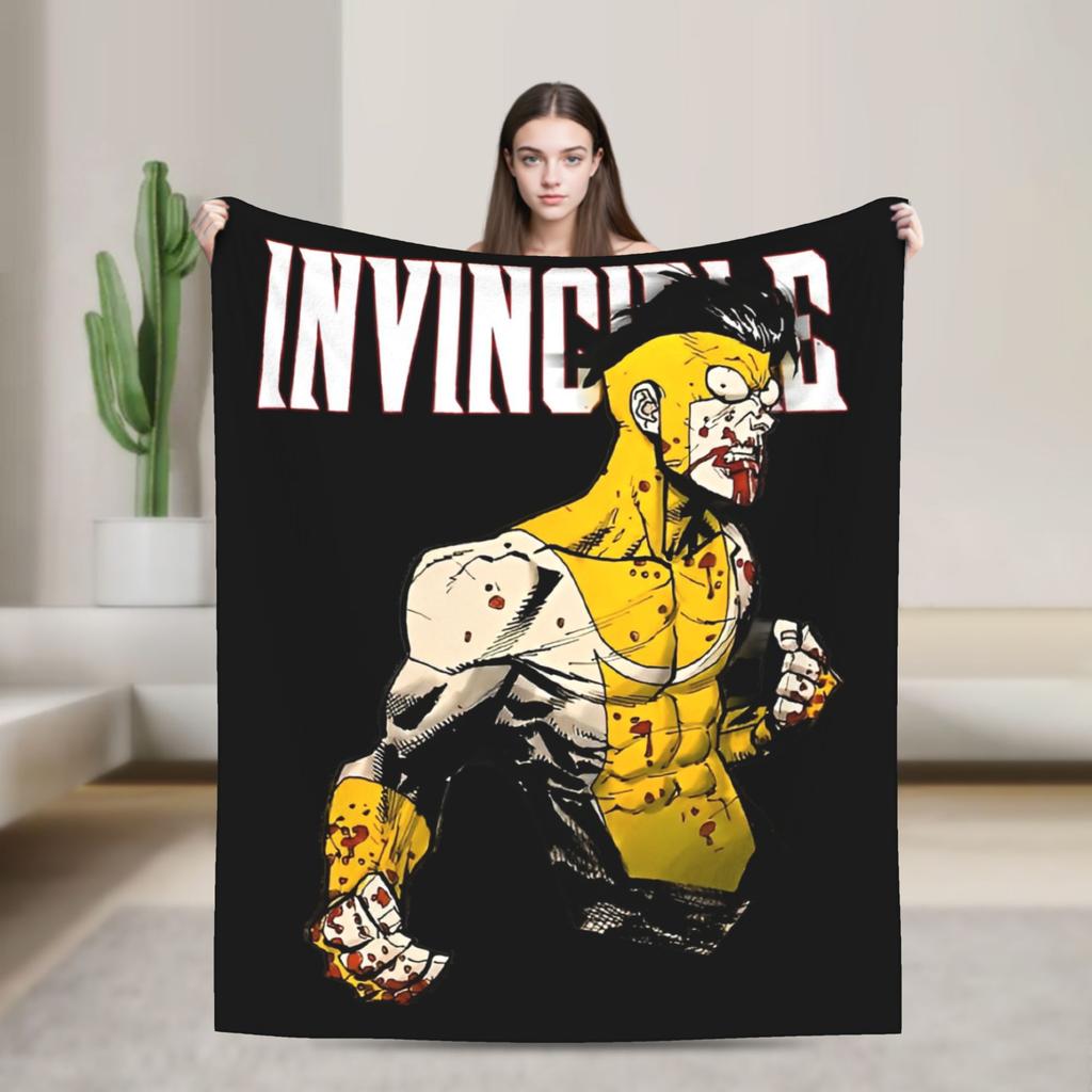 Invincible Comic Mark Grayson Fleece Blankets Anime Awesome Throw Blanket for Home 150*125cm Rug Piece Lightweight Thin