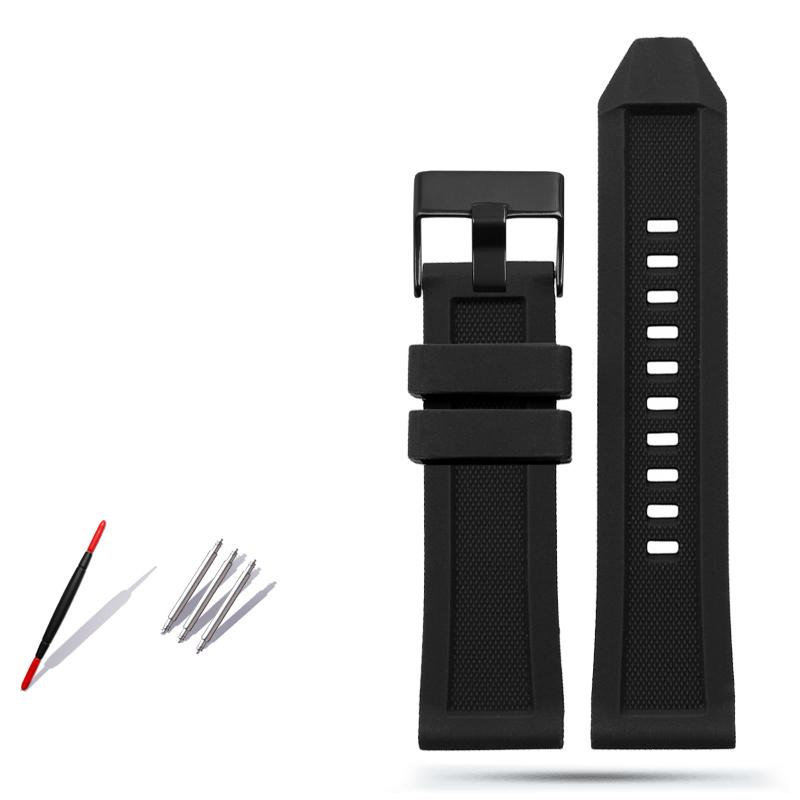 Classic 24mm 26mm 28mm Silicone Rubber Bracelet Watch Band for Diesel DZ4427 DZ4487 DZ4323 DZ4318 DZ4305 Series Waterproof Strap