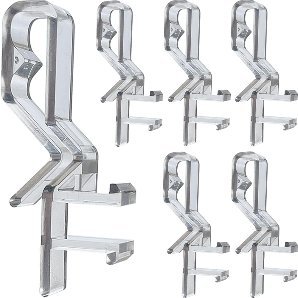 Hidden Channel Valance Clips 1-7/8inch 10pcs Clear Color for Faux and Real Wood Window Blinds Retainer Holder Clip for The Valance with a Groove in