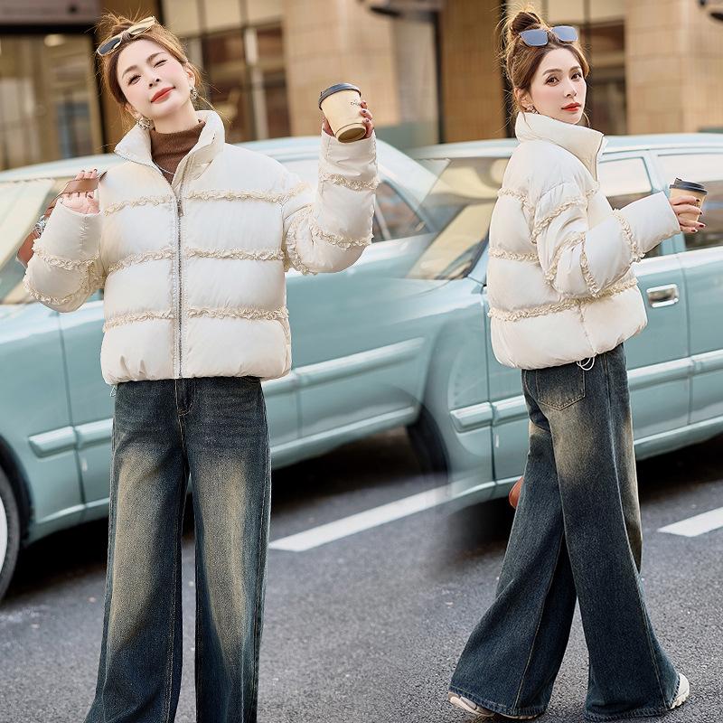 

Женский зимний пуховик 2024 года со стойкой, пух белой утки, HR227 XL грязно-белый