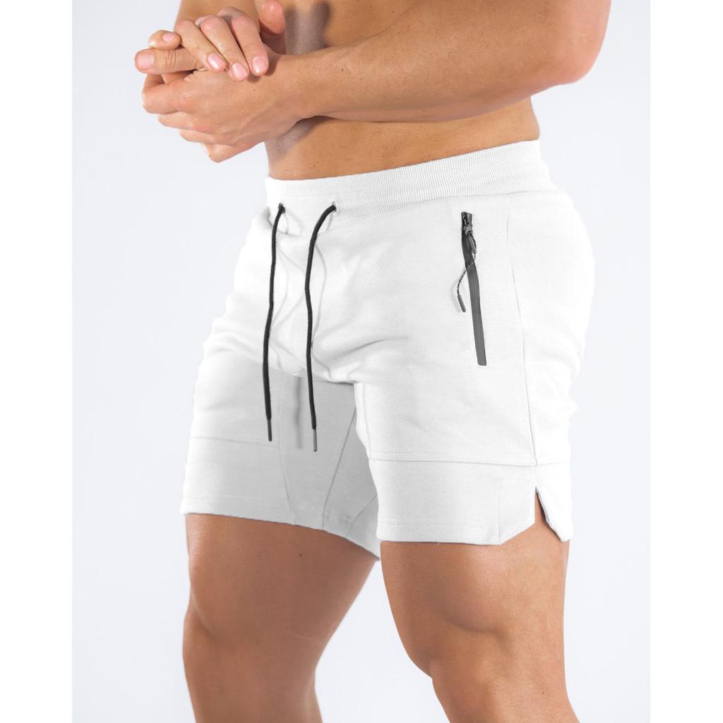 Men's Zip Pocket Sweatpants Fitness Gyms Shorts Men Summer Running Short Pants Male Jogger Mesh Workout Beach Sports Short Pants