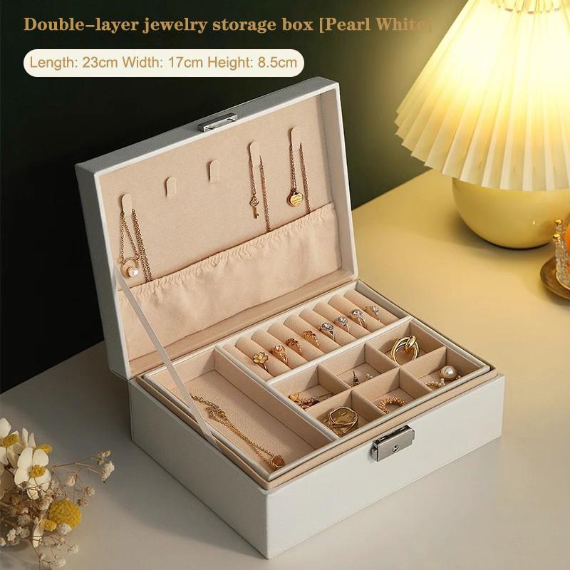 High-Capacity  Pu Leather Jewellery Storage Boxes Portable Travel Jewelry Box Necklace Earrings Ring Jewelry Organize