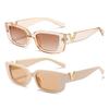 Retro Rectangle Sunglasses Women/Men Unisex with Fashion V-shaped Foots Outdoor Sunshade