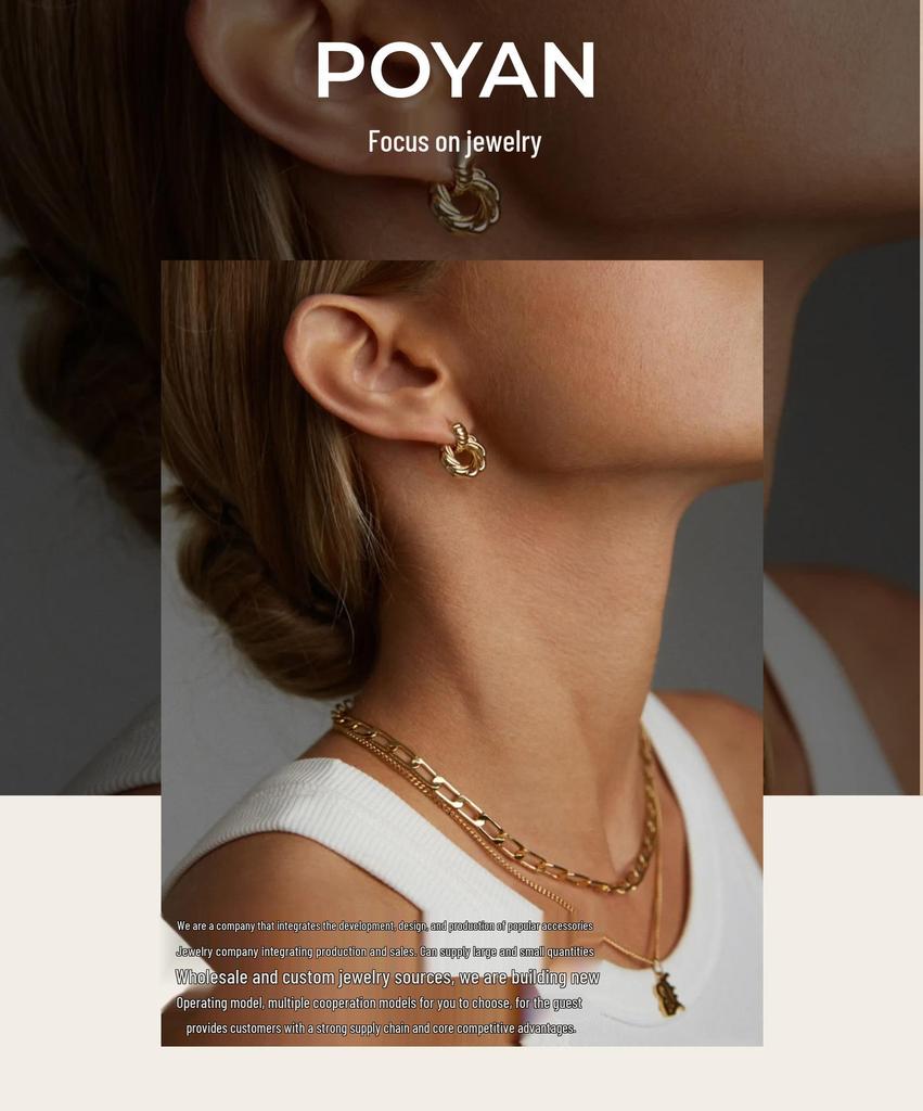 Maillard French Retro Titanium Steel Tiger Eye Pendant Necklace for Women