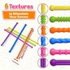 6Pcs Stretchy Textured Rope Fidget Toys Sensory Autism Toys for Stress Anxiety Relief Office Desk Fidget for Workers