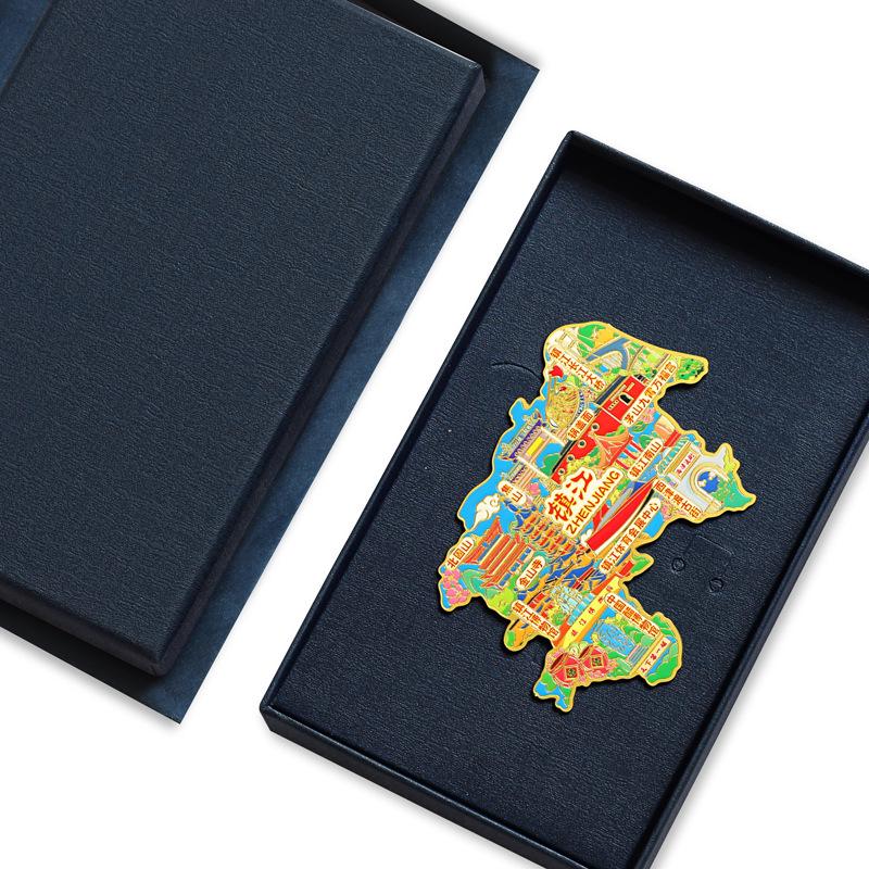 Zhenjiang Travel Souvenir Set: Metal Fridge Magnet, Maoshan Pot Lid Noodles, Jinshan Temple USB Drive, Vinegar Museum Keepsake