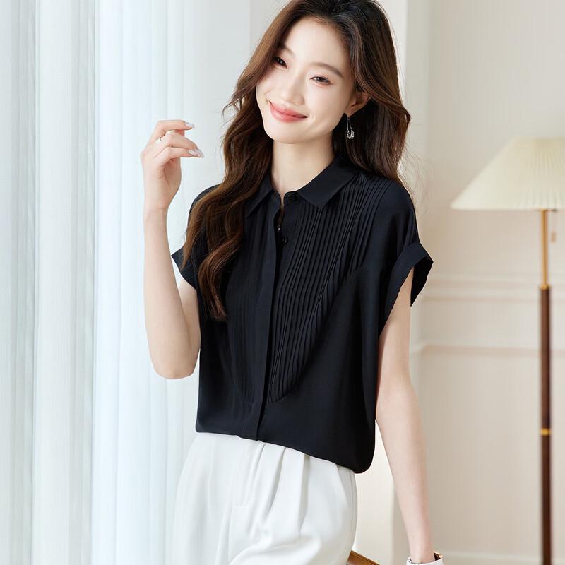 

Женская рубашка Srcr с коротким рукавом, 100% шелк-тусса 2XL