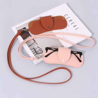 PU Leather Snap Button Glasses Case - Portable, Multi-purpose Eyewear Protection