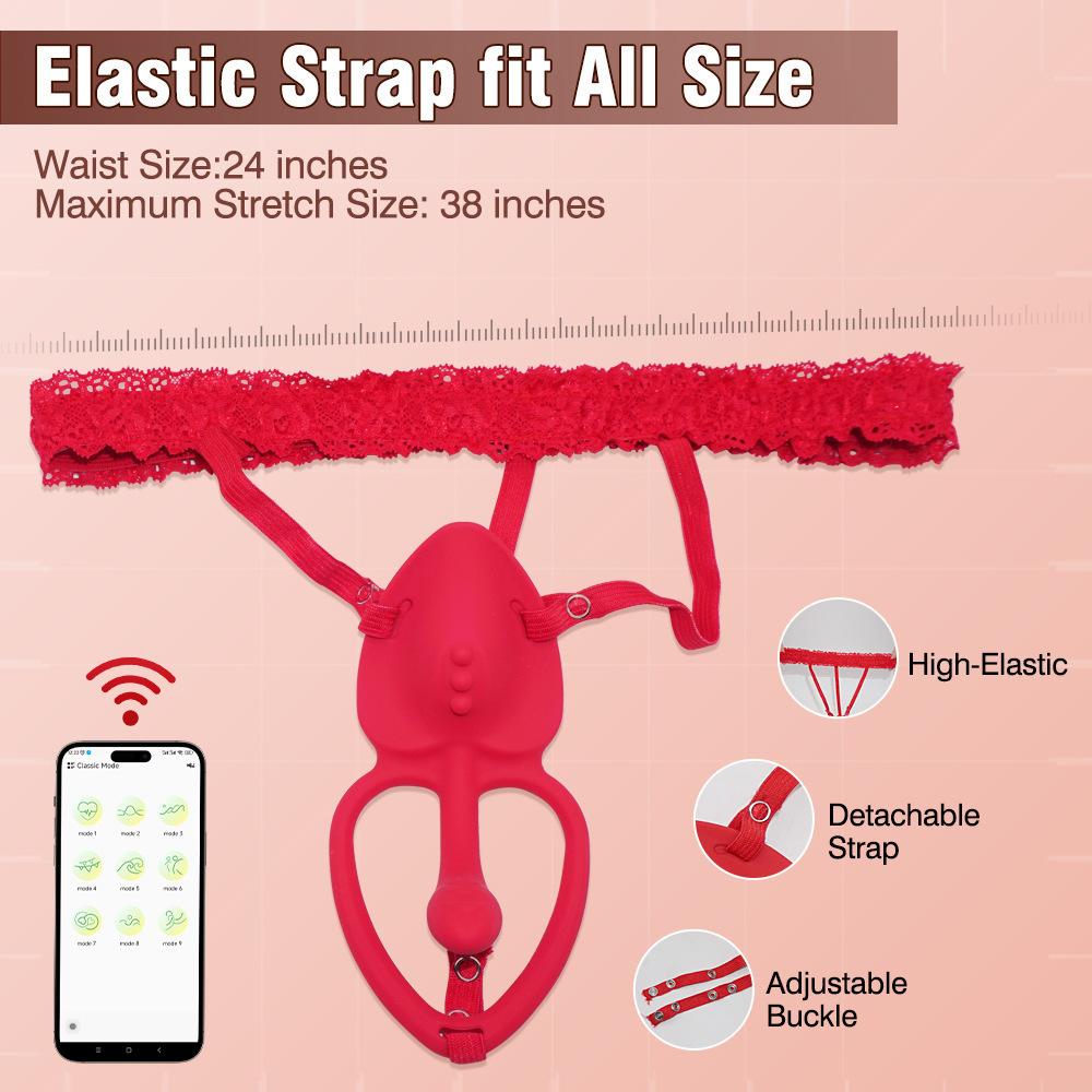 Wearable Panty Vibrator Adult Sex Toy Wireless Control Vibrating Penis Ring with Lace Strap Clitoral Stimulator for Women Couple