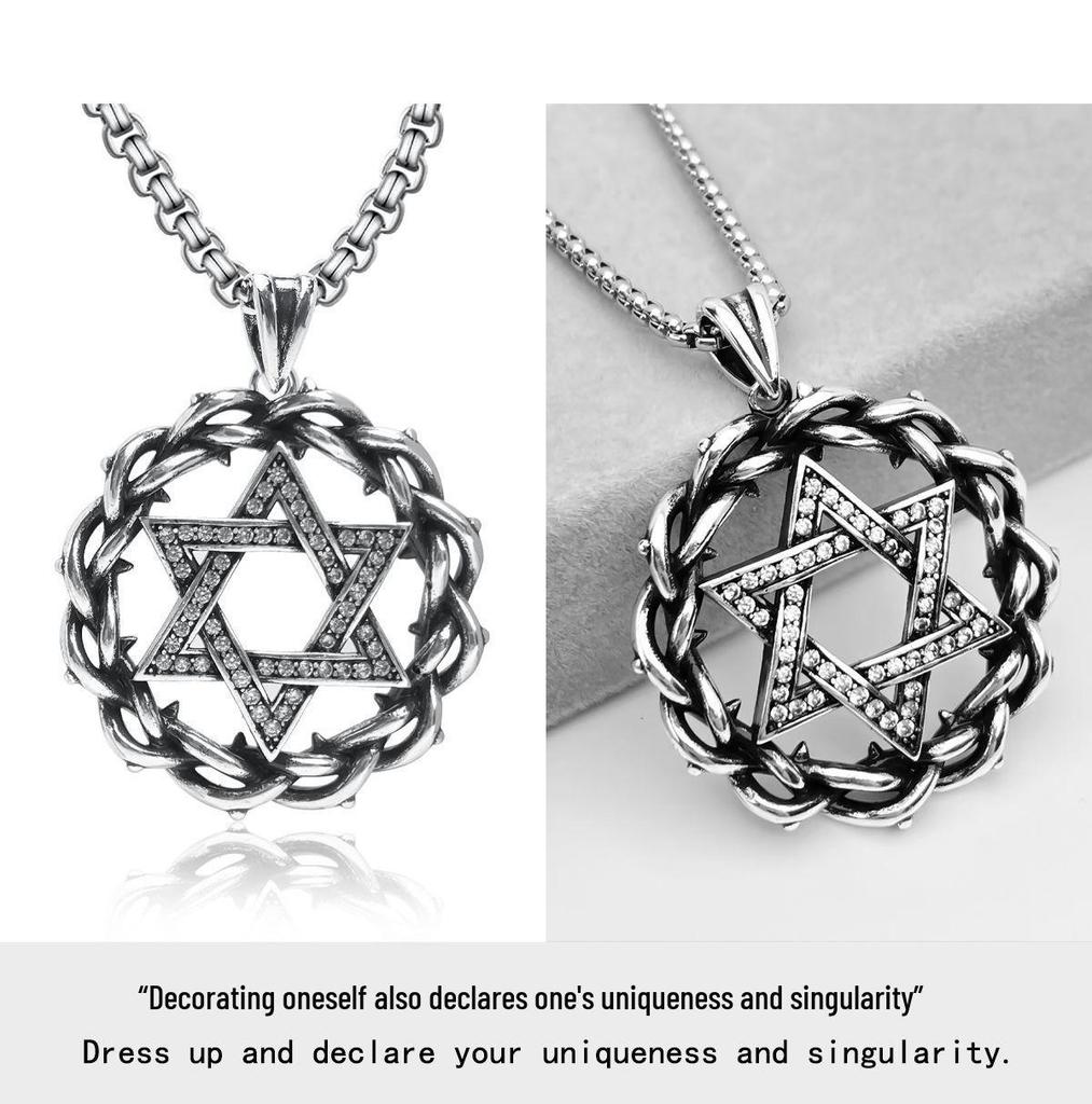 Xiwier Trendy Hexagram Pendant Necklace - Unique Dark Design