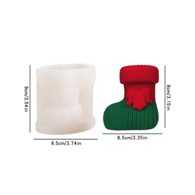 Silicone Boot Shaped Candle Mould With Bells Embossing for Candle and Craft