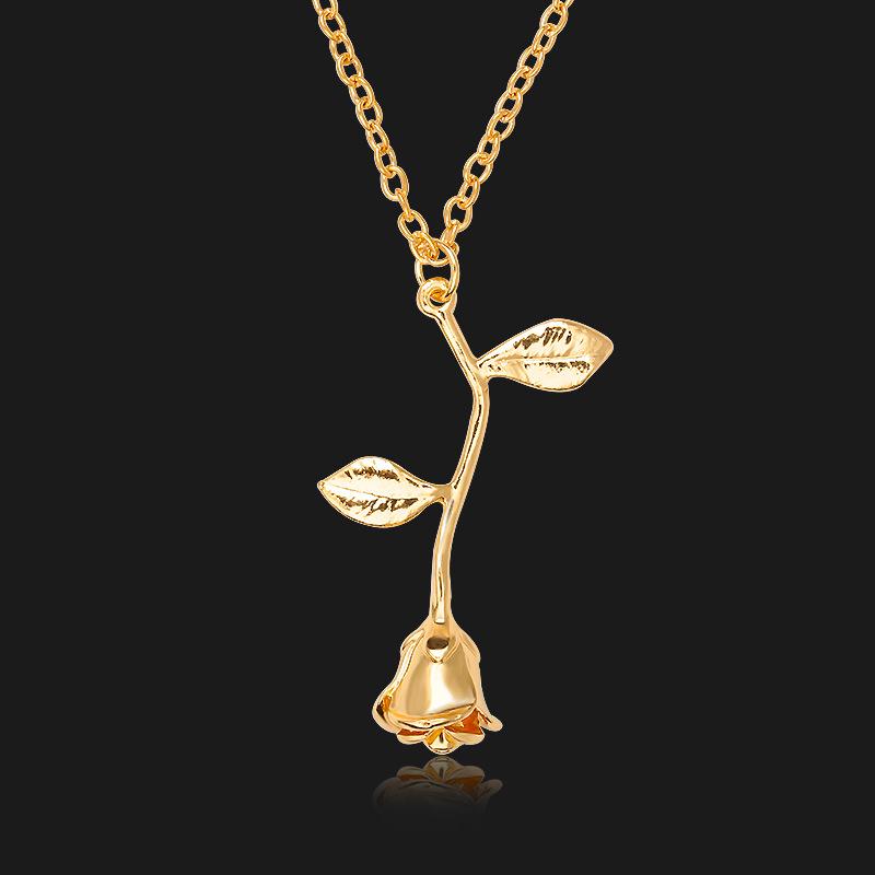 Exquisite 3D Rose Pendant Necklace - Perfect Valentine's Day & Qixi Gift for Her