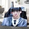1Pc Cha Eun-woo Print Blanket Soft Comfortable Polyester Throw Blanket Allseason Use Perfect Bedroom Office Outdoor Ideal Christmas Gift Choice Print 