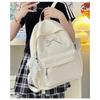 Bow Embroidery Ribbon Nylon Backpack Large Capacity Laptop Schoolbag Fashion