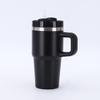 14oz Vakuumisolierte Edelstahl-Reisebecher mit Griff, Strohhalm, für Auto, Büro, Outdoor-Nutzung