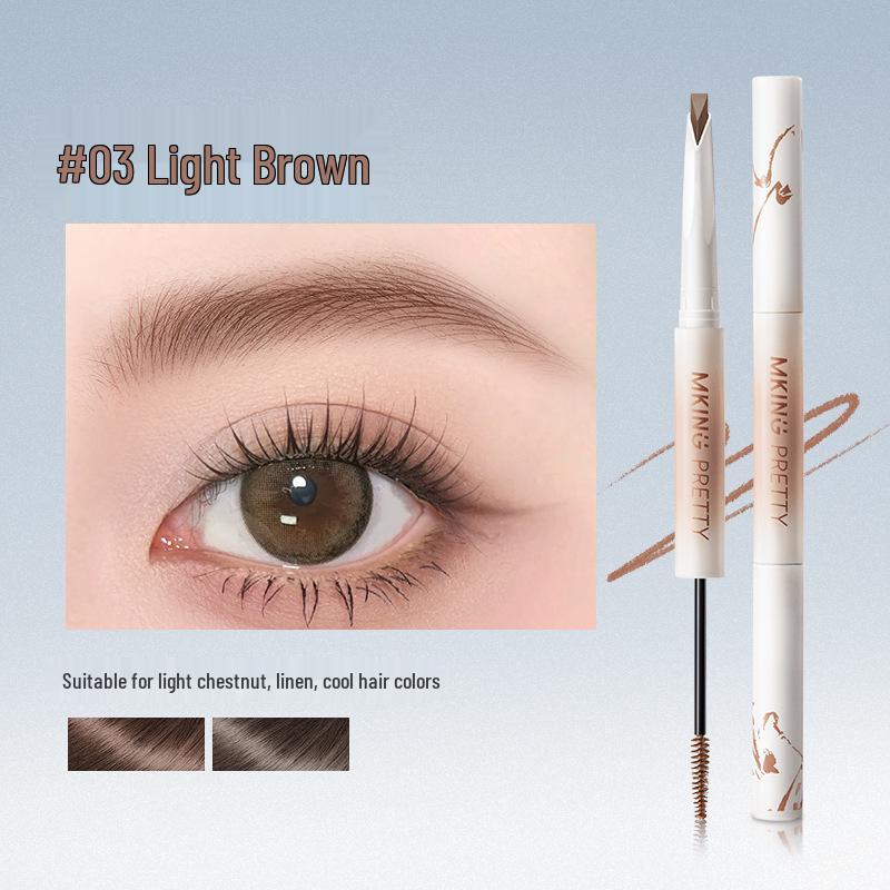 MKING PRETTY Dual-Ended Eyebrow Pencil: Precision Shaping, Long-Lasting, Three-Dimensional Effect.