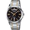 Men S Analog Quartz Watch Metal Band Silver Gold Black Mtp 1381g 1av