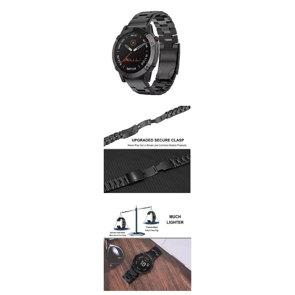Náramek na hodinky z titanové slitiny pro Garmin Fenix 8 51mm 47mm 7X 6X MARQ Gen 2 Descent Mk3i G1 Epix Pro 5X Plus Řemínek Quickfit