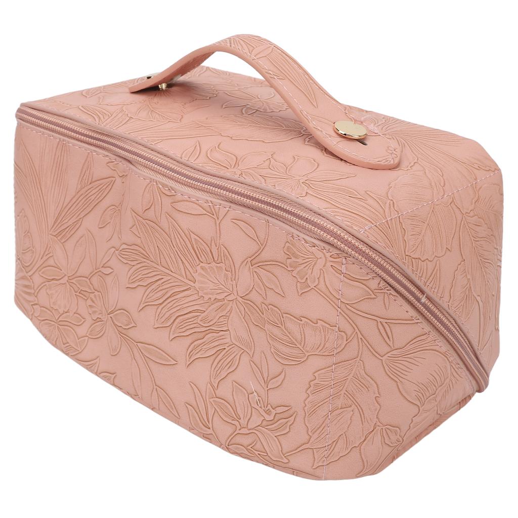 Make-up Kosmetiktasche PU-Leder 180 Grad Öffnung Großes Fassungsvermögen Multifunktional Trennfach Flach