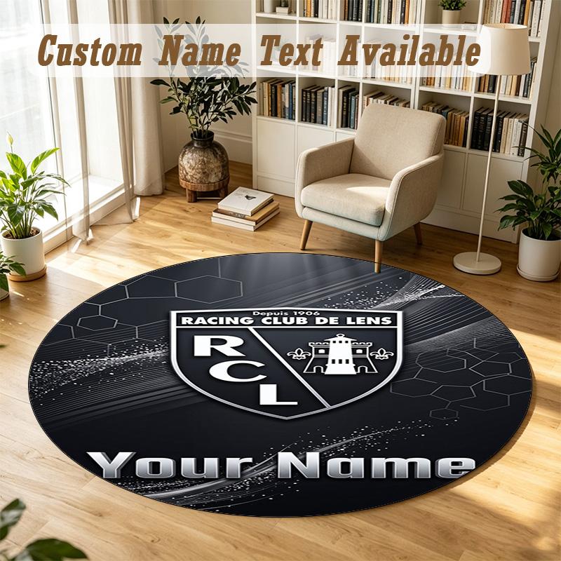 Round Rug Custom Nameracing Club De Lens Pattern Non Slip Carpet Home Floor Decor