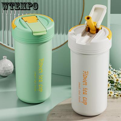 Multi-purpose Portable Thermos Cup 430ml Vacuum Flasks Portable Stainless Steel Thermos Cup Water Bottle Travel Tea Mug Office Thermos Cup