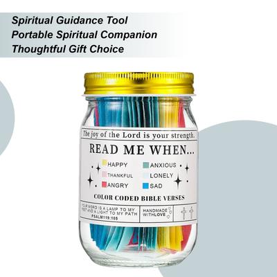 Bibelverse in einem Glas, Gottes Wort Aufbewahrungsglas, Bunte Bibelverse Dankbarkeit & Segen Christlich, Mit Geschenkbox Feiertagsgeschenk