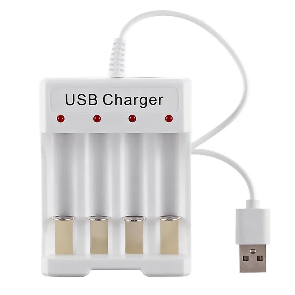 4 Slots USB Output Fast Charging Battery Charger Short Circuit Protection AAA and AA Rechargeable Battery Station