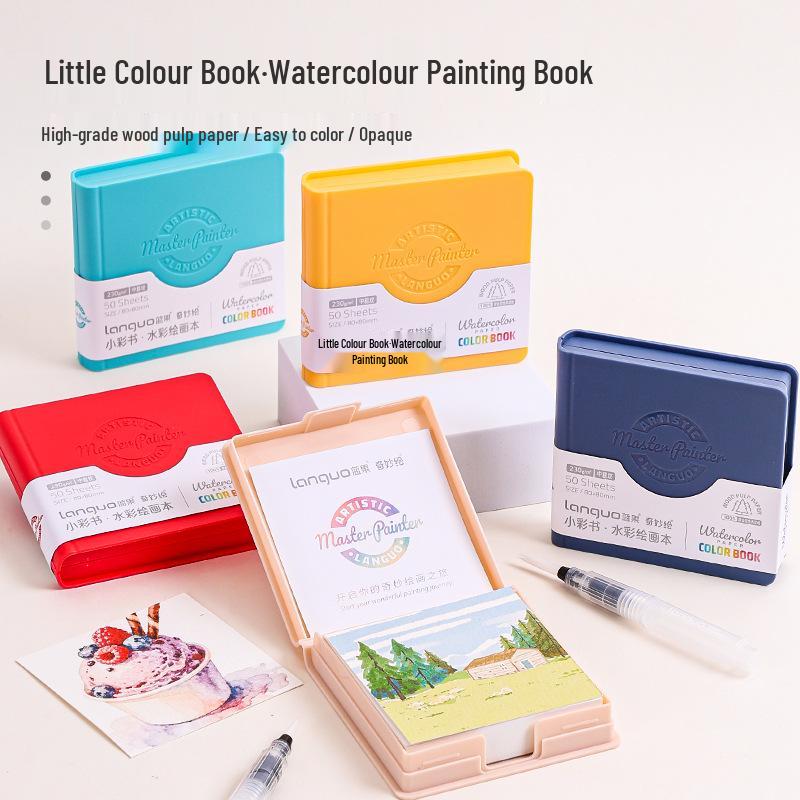 

Синий Фруктовый Мини Акварельный Журнал: Толстый скетчбук 230 г для рисования и специальной живописи DB-911