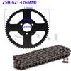 25H Kette Kettenblatt 144/158 Glieder 25H 62/64/66/68/72/74/76 26mm Hinteres Kettenblatt Geeignet für Minimotorrad 47cc 49cc