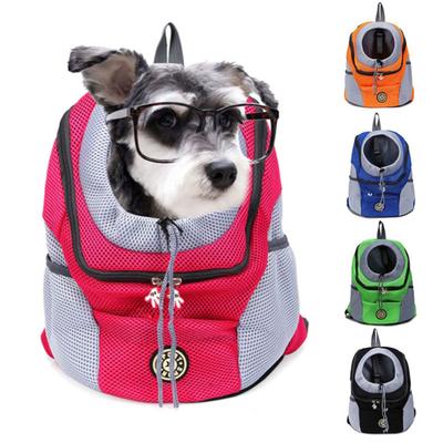 Nový dvouramenný přenosný cestovní batoh Venkovní taška na přenášení psa Pet Dog Front Bag Síťovaný batoh